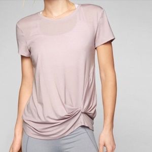 Athleta Ultimate side knot Tee Lavender purple